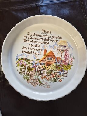 Poole Pottery "Sampler" Flan Dish. 9.75"
